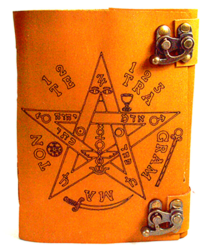 Tetragrammaton aged looking paper leather w/ latch (image for) Tetragrammaton aged looking paper leather w/ latch